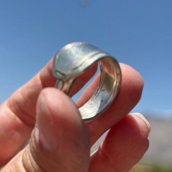 Sterling Silver SPOON RING Art Deco - Picture 6 of 12